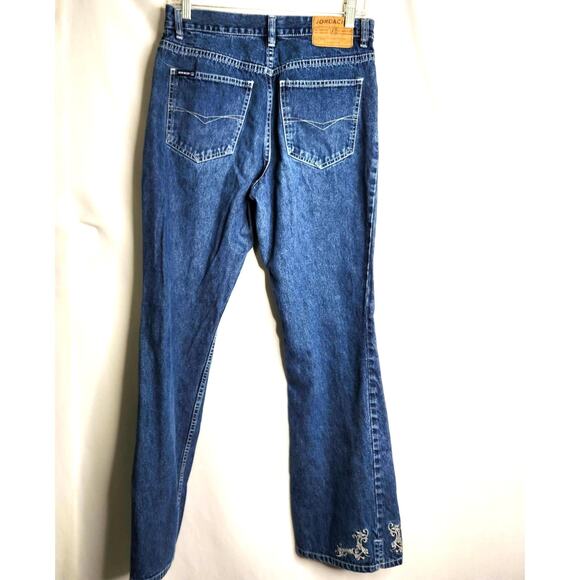 Jordache Vintage Jeans Metallic Embroidery Size 11 / 12 Boot Flare Hem Retro - Picture 6 of 16